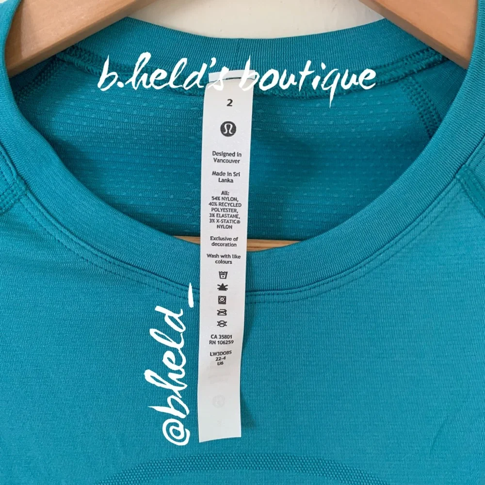 lululemon Swiftly Tech Long Sleeve Shirt 2.0 *Race Length Oceanic Size 2 New NWT